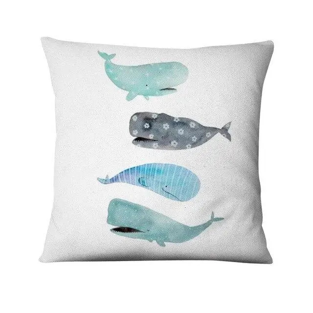 Искусственное украшение наволочка с рисунком Кита Декор для дома диван подушка |