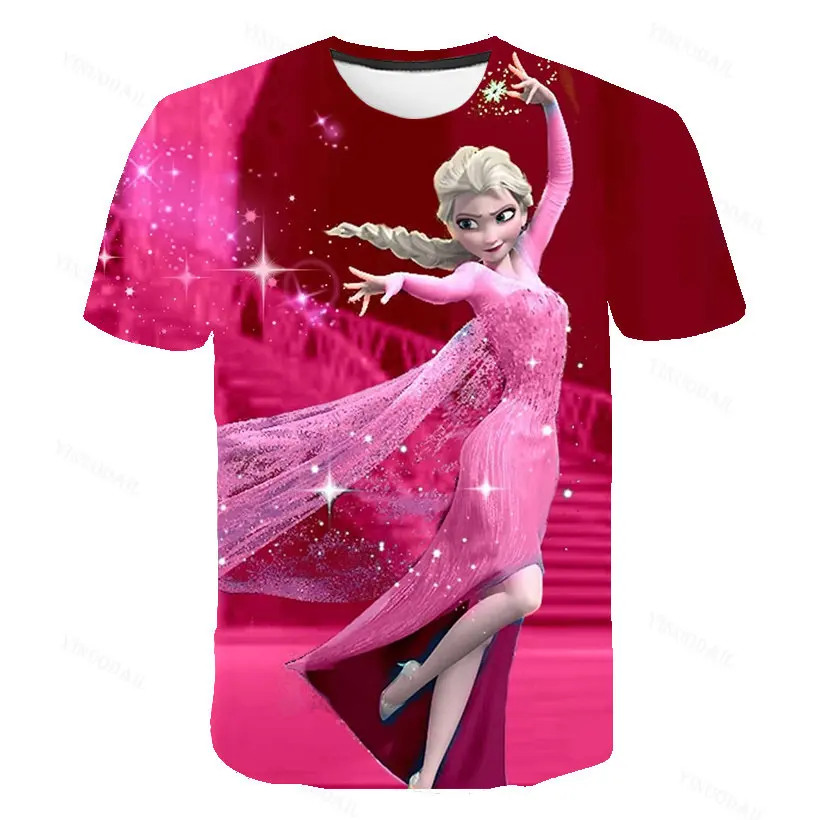 

Children Frozen T-Shirts For Girls Tops Cartoon Baby Clothes Tee Short Sleeve Child's T Shirts New 2023 Fashion Casual Tops Tees