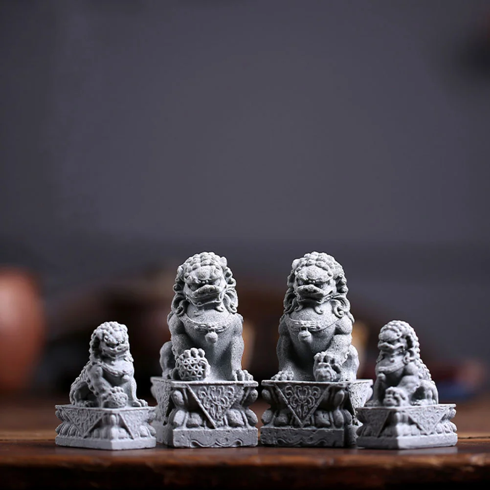 Каменный орнамент льва фигурка для спальни настольное маленькое украшение