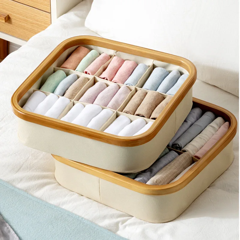 

Multi-scene For Organizer Box Three-in-one Organizer For Underwear Multi-partition Storage Boxes Overlay Organizer For Socks