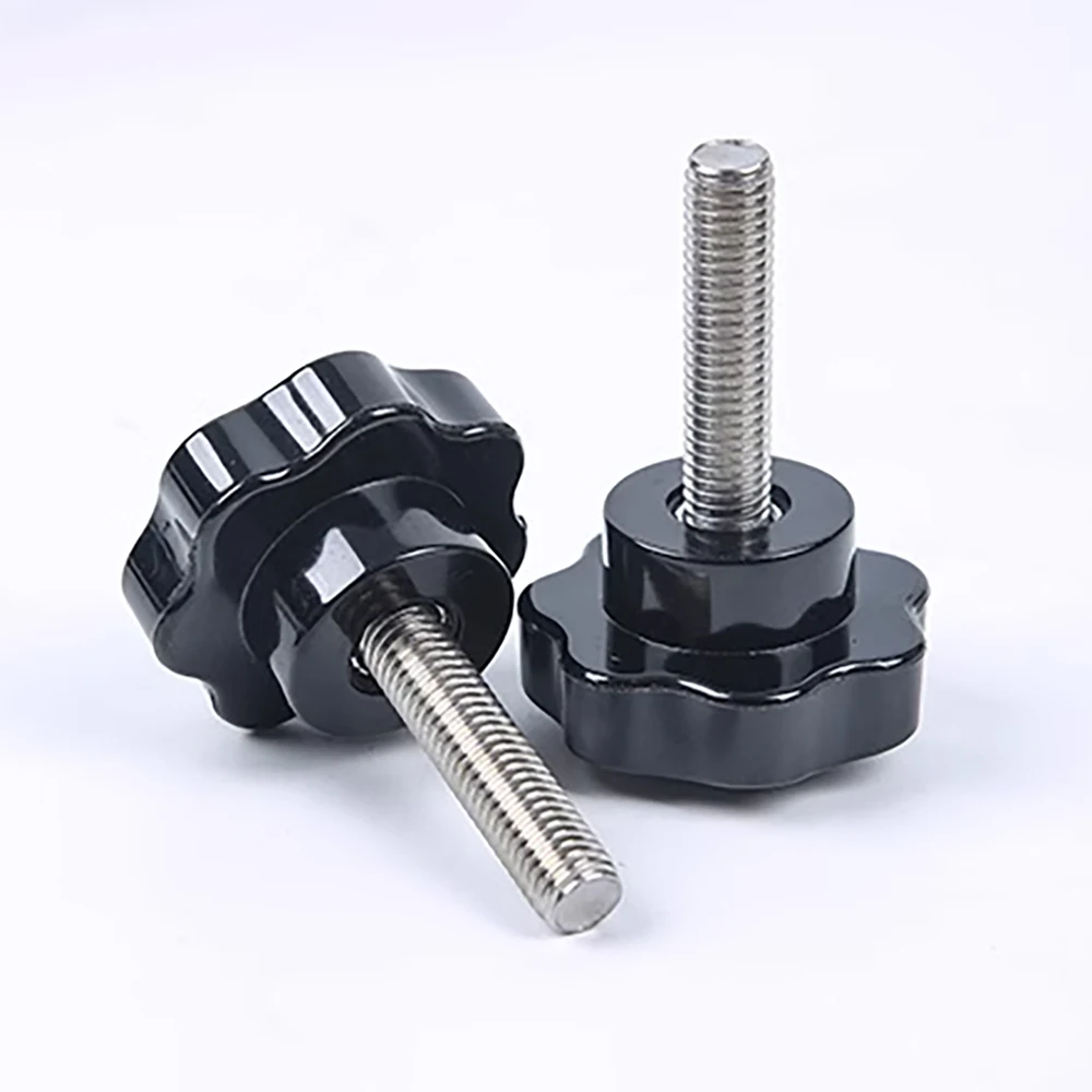 

2pc M4 M5 M6 M8 304 Stainless Steel Plum Handle Screw Star Shape Thread Clamping Handle Bolt Bakelite Hand Knob Tightening Screw