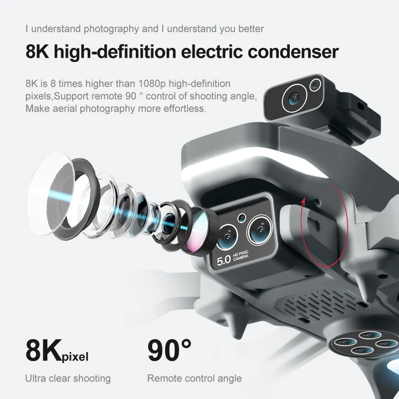 Профессиональный Квадрокоптер M2 PRO RC 8K с двойной камерой и оптическим потоком