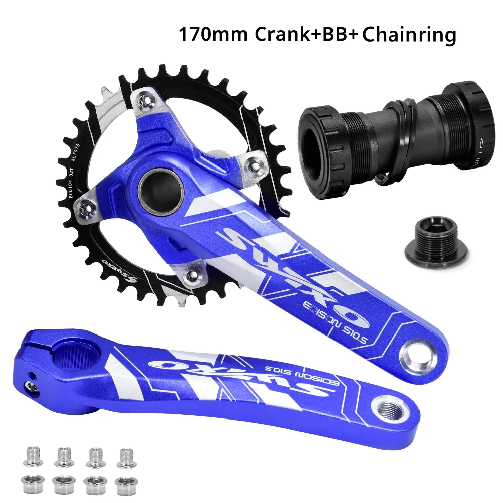 170mm MTB Crankset Cranks Bottom Bracket 32T 34T 36T 38T Chainring Crown Crank Bolts for Shimano FSA Giant Bicycle Parts