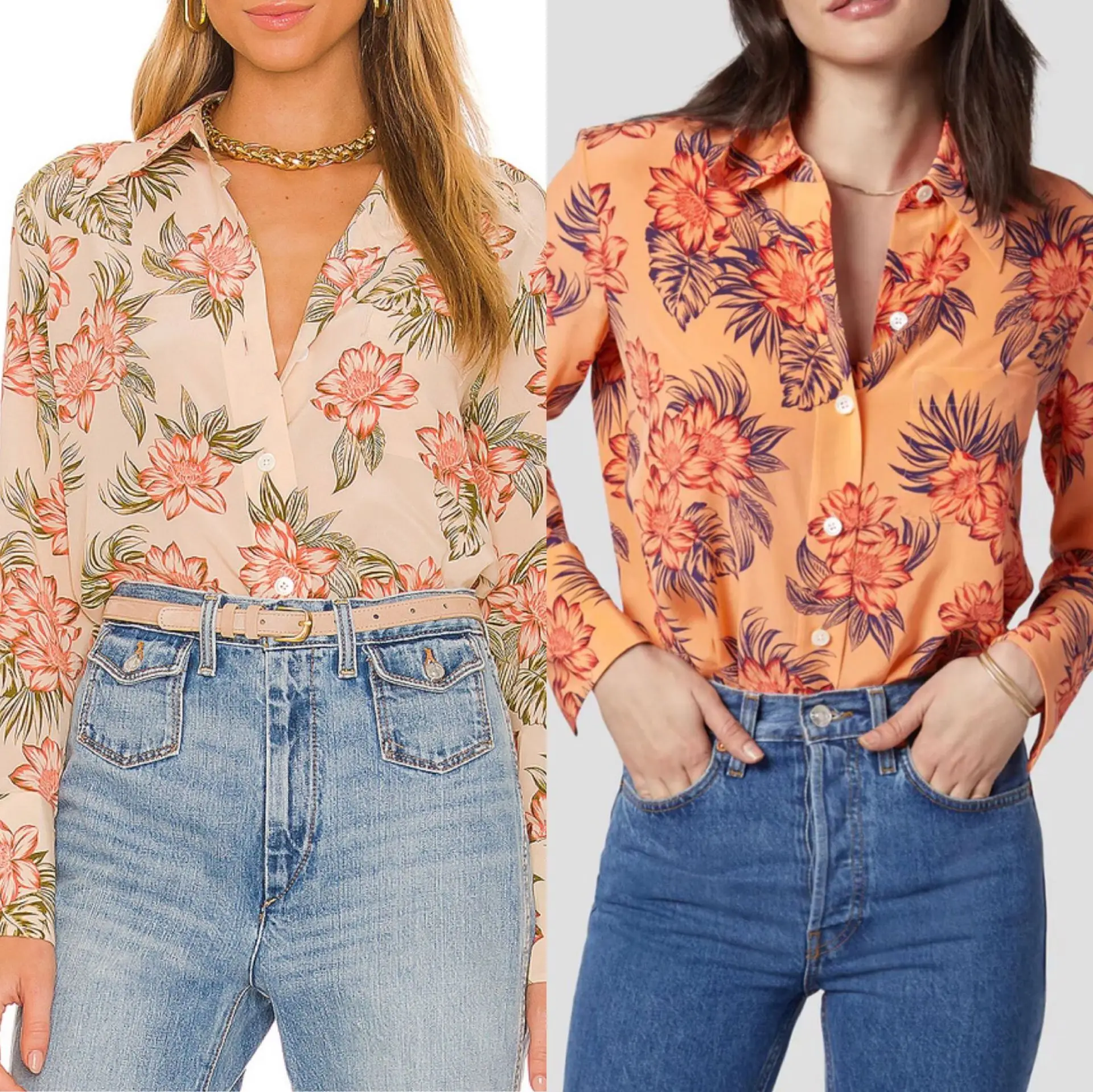 

Классическая женская шелковая блузка Roselle с принтом 100%, мягкая рубашка с длинными рукавами и отложным воротником, однобортная женская рубаш...