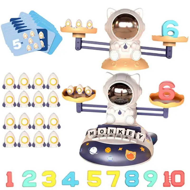 

Kids Balance Weight Toy Funny Cat Math Balance Counting Toys With 3D Numbers Cards Toddler Educational Toys Birthday Gift For Bo