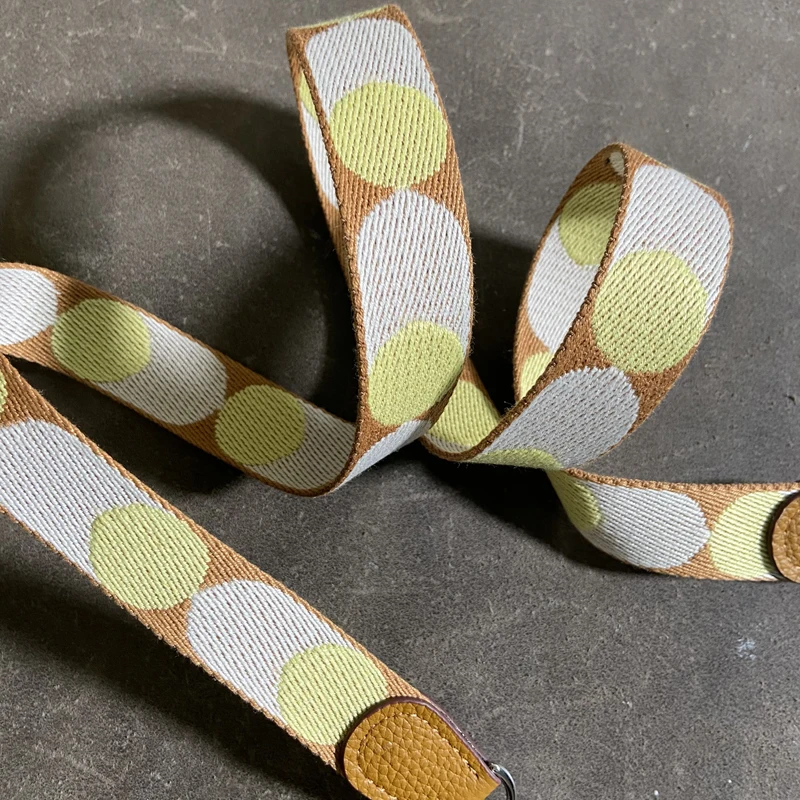 Evelyn Bag Belt Customization/Cowhide Material Bag Belt Shoulder/One-inch Wide Polka-dot Pattern Shoulder Strap