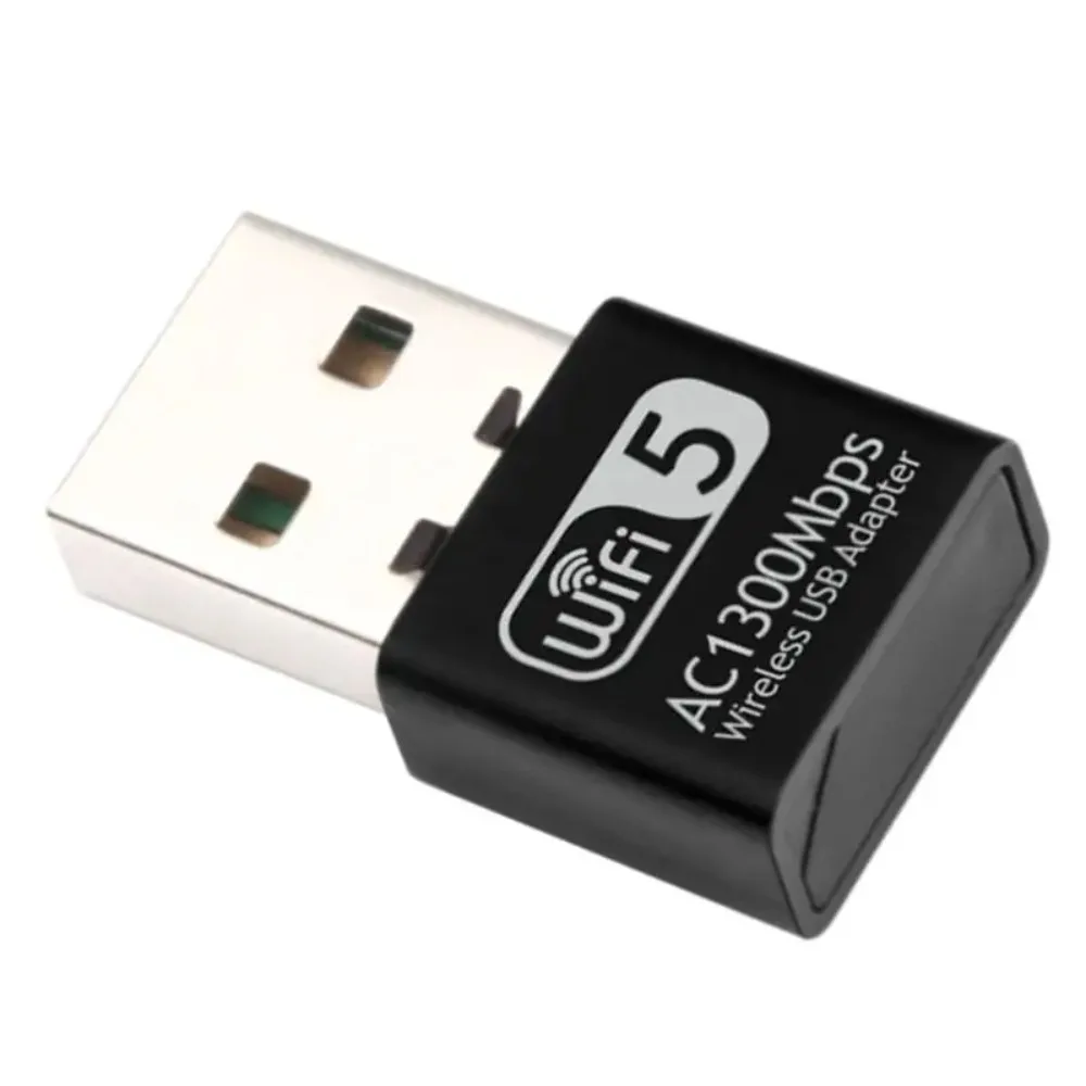 Фото AC1300 WiFi5 Mini USB WiFi-адаптер 1300 Мбит/с, двухдиапазонный 2,4 ГГц и 5 ГГц, беспроводной сетевой адаптер, внешний WiFi-приемник, сетевая карта для ПК №2