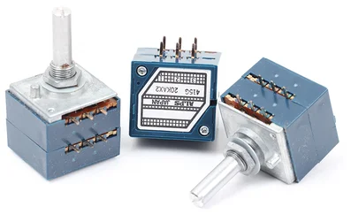 Поворотный выключатель 10K 20K 50K 100K 250K 500K ALPS RK27, регулировка громкости 10 ~ 500KAX2, с прорезью, Япония, 6Ppin