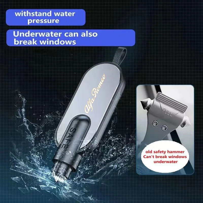 

For Alfa Romeo Giulietta Giulia Mito Spider stelvio Car lifesaving mini safety hammer emergency device Multifunctional striker