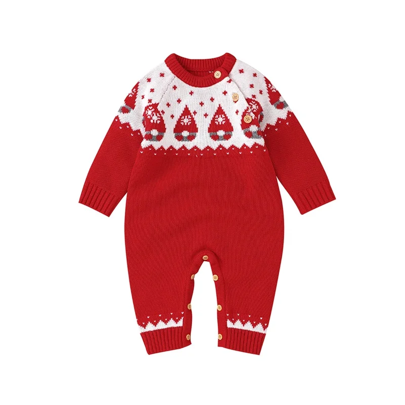 

Baby Boys Girls Sweater Christmas Clothes Romper Reindeer Long Sleeve Elk Printed Jumpsuit New Year's Costume 3-18 M