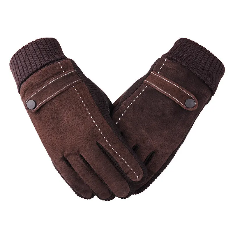 

Leather Gloves Men Cycling Motorcycle Anti-skid Warm Gloves Outdoor Sports Thickened Gloves Winter Full Finger Gloves