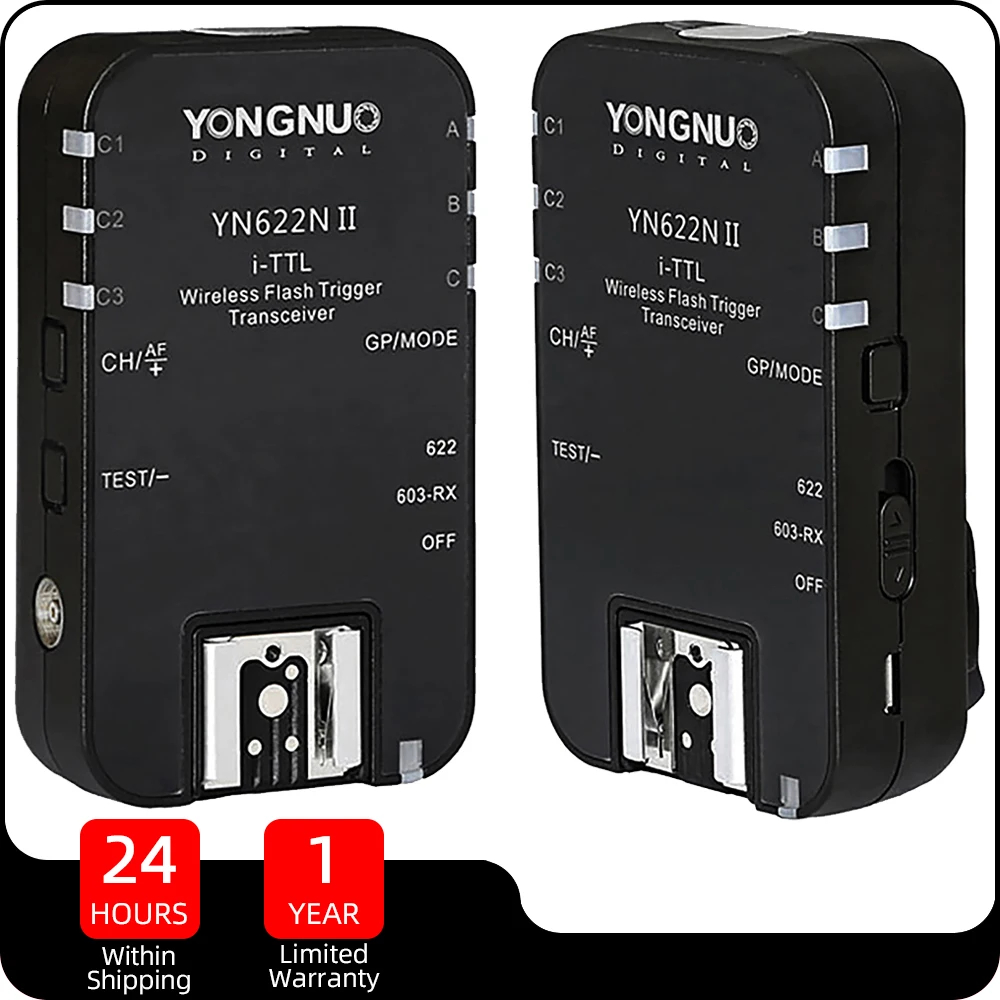 

YONGNUO YN622N II i-TLL Wireless Flash Trigger Transceiver for Nikon Camera Compatible with YN565 YN568 Flash YN560-TX RF-603 II