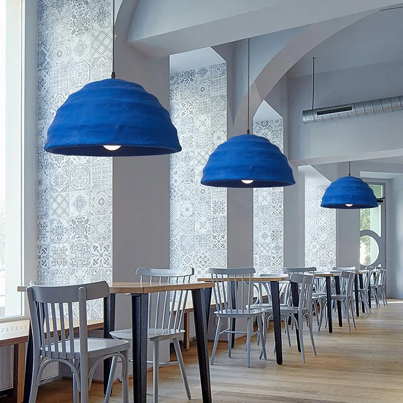 Фото Скандинавские дизайнерские подвесные светильники Klein Blue: Декоративные лампы для кофейни, ресторана, бара, стойки, подвесной светильник №3