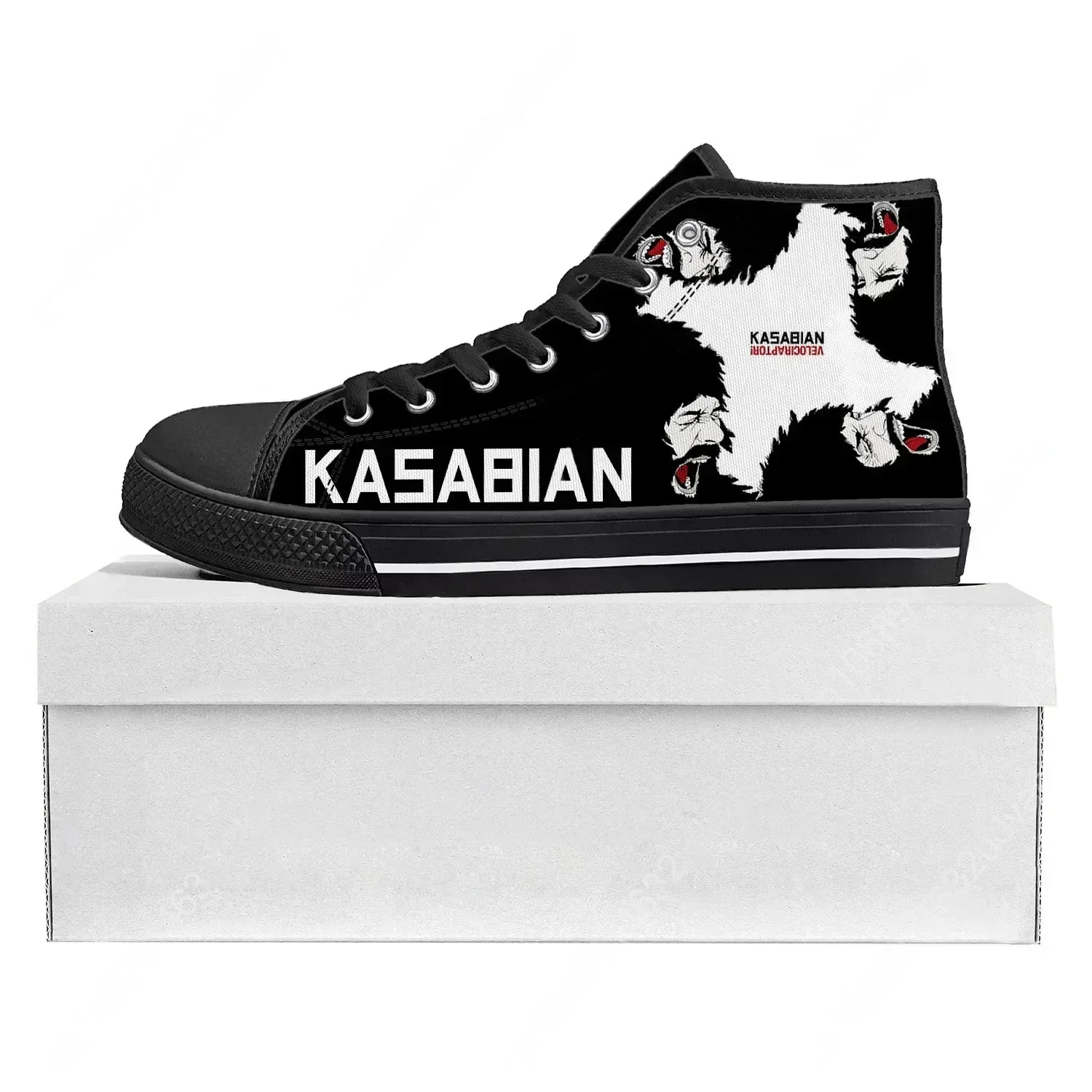 Фото Высококачественные кроссовки Kasabian Rock Band, мужские, женские, подростковые, из канваса, повседневные, на заказ, с возможностью индивидуального дизайна №2