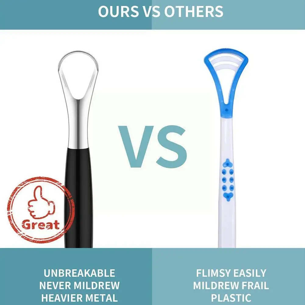 

1pc Steel Tongue Scraper Brush Cleaning Scraper Care Keep Tongue Improve Tools Hygiene Cleaner Breath Y9y4