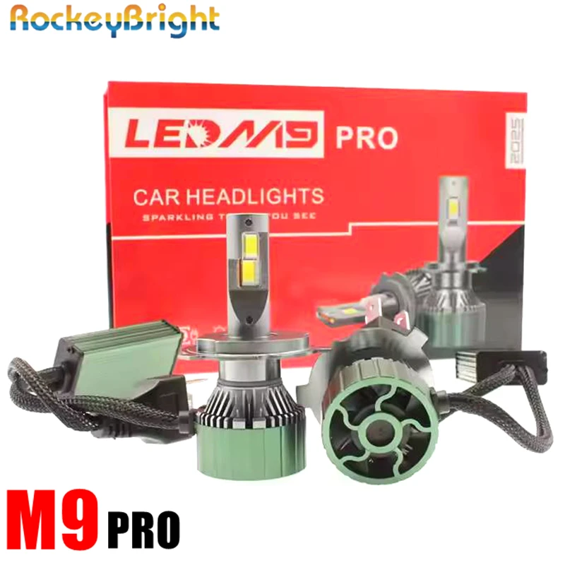 

M9 pro 130 Вт 12000LM Светодиодная лампа для фар H4 9005 H11 H7 CSP Диод 6000K Турбоналобный фонарь 12 В Высокая яркость Автоматическое освещение Обновление