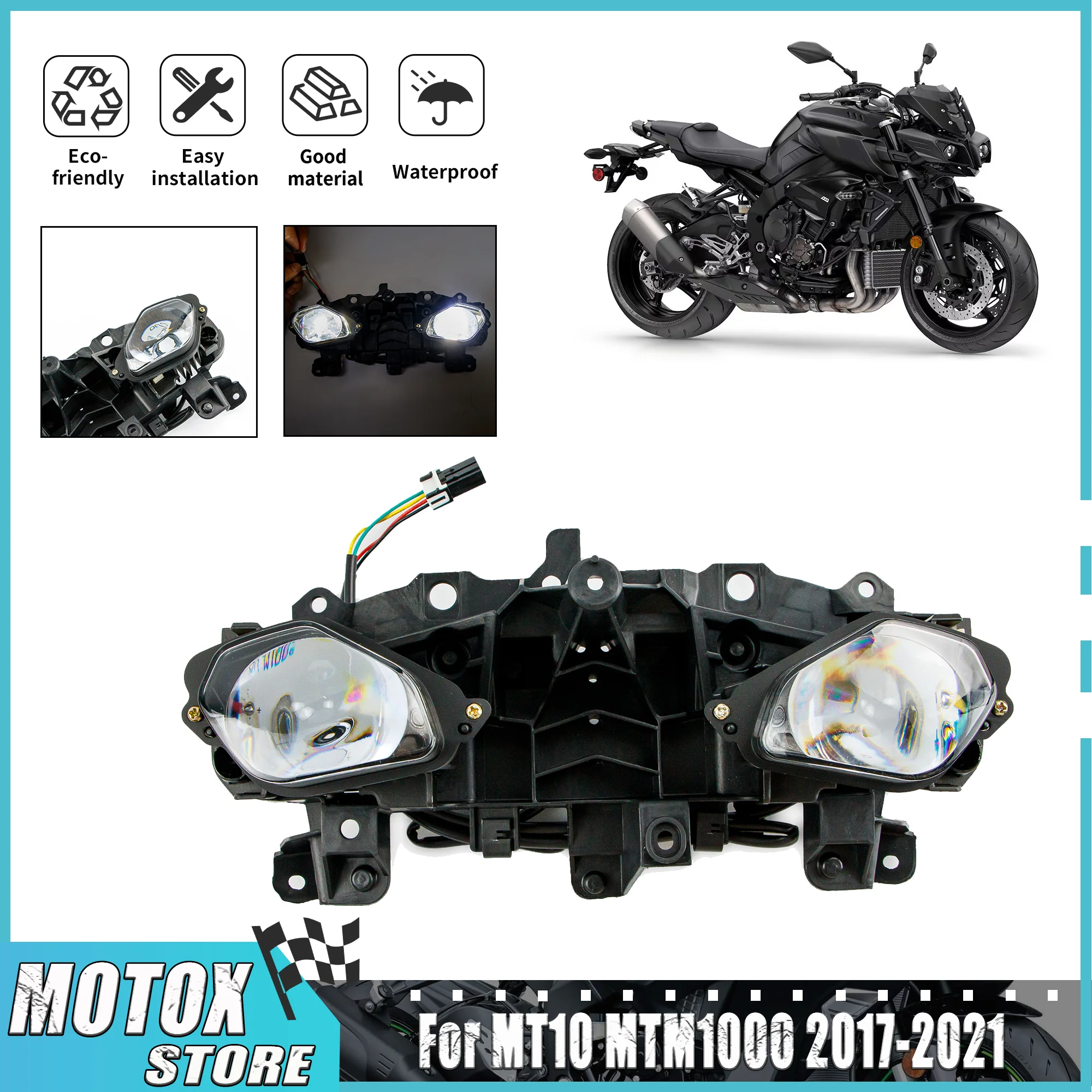 Фото Фара передняя в сборе для мотоцикла Yamaha MT-10 (2017-2021), LED-фара для MTM1000 MT 10 (2018, 2019, 2020) №1