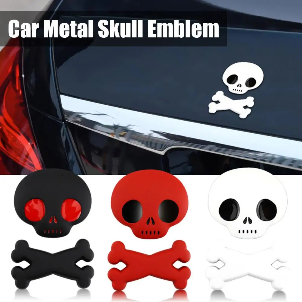 

1 шт. 3D модная Автомобильная наклейка из сплава, миниатюрная Милая наклейка в виде призрака, черепа, детской наклейка, Стайлинг автомобиля, кроссбонд, мотоцикл, значок для автомобиля S4H0