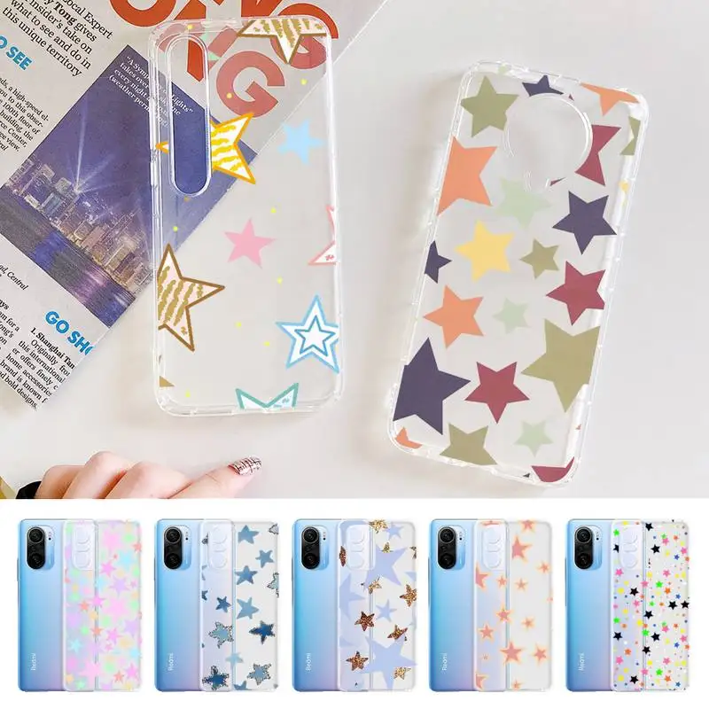 

FHNBLJ Ins Fashion Star Phone Case for Samsung S20 S10 lite S21 plus for Redmi Note8 9pro for Huawei P20 Clear Case