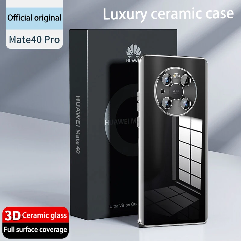 

Official ceramics Case for Huawei Mate 40 50 30 P40 P50 Pro honor 60 50 pro nova9 surround Lens 3D Hot Bend Color Protect Cover