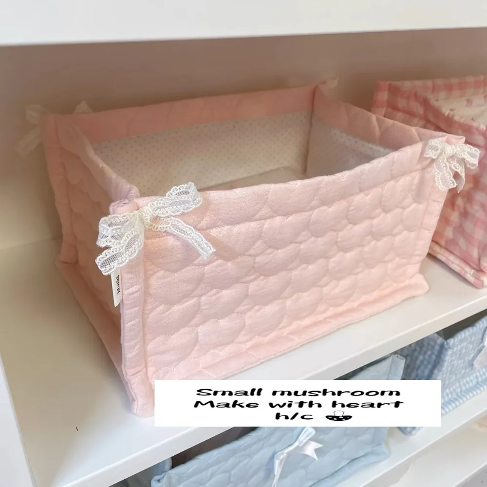 

Хлопковая корзина для хранения, бежевая, синяя, розовая