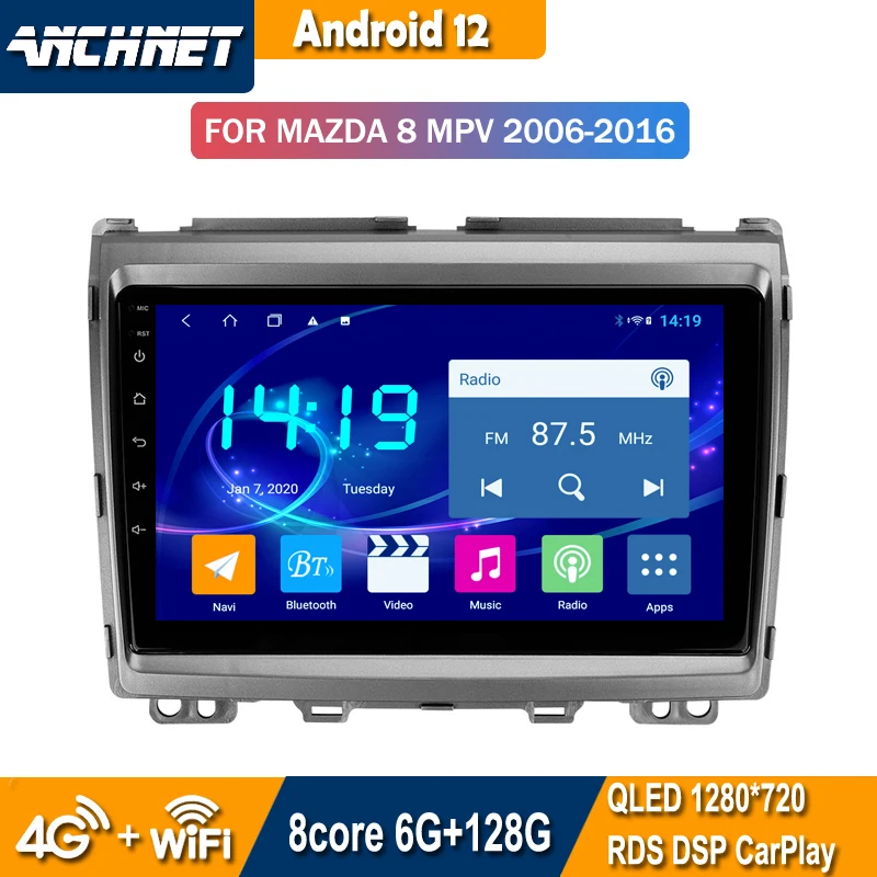 

Автомагнитола на Android 12, DVD-плеер для Mazda MPV LY 2006-2016, GPS, ГЛОНАСС, навигация, аудио, видео, стерео, система 2din