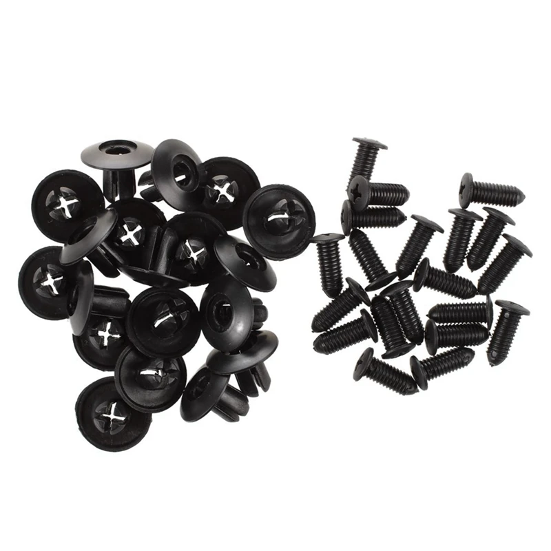 

60 Pcs 8Mm Hole Push In Expanding Screw Panel Clips Plastic Rivet Black