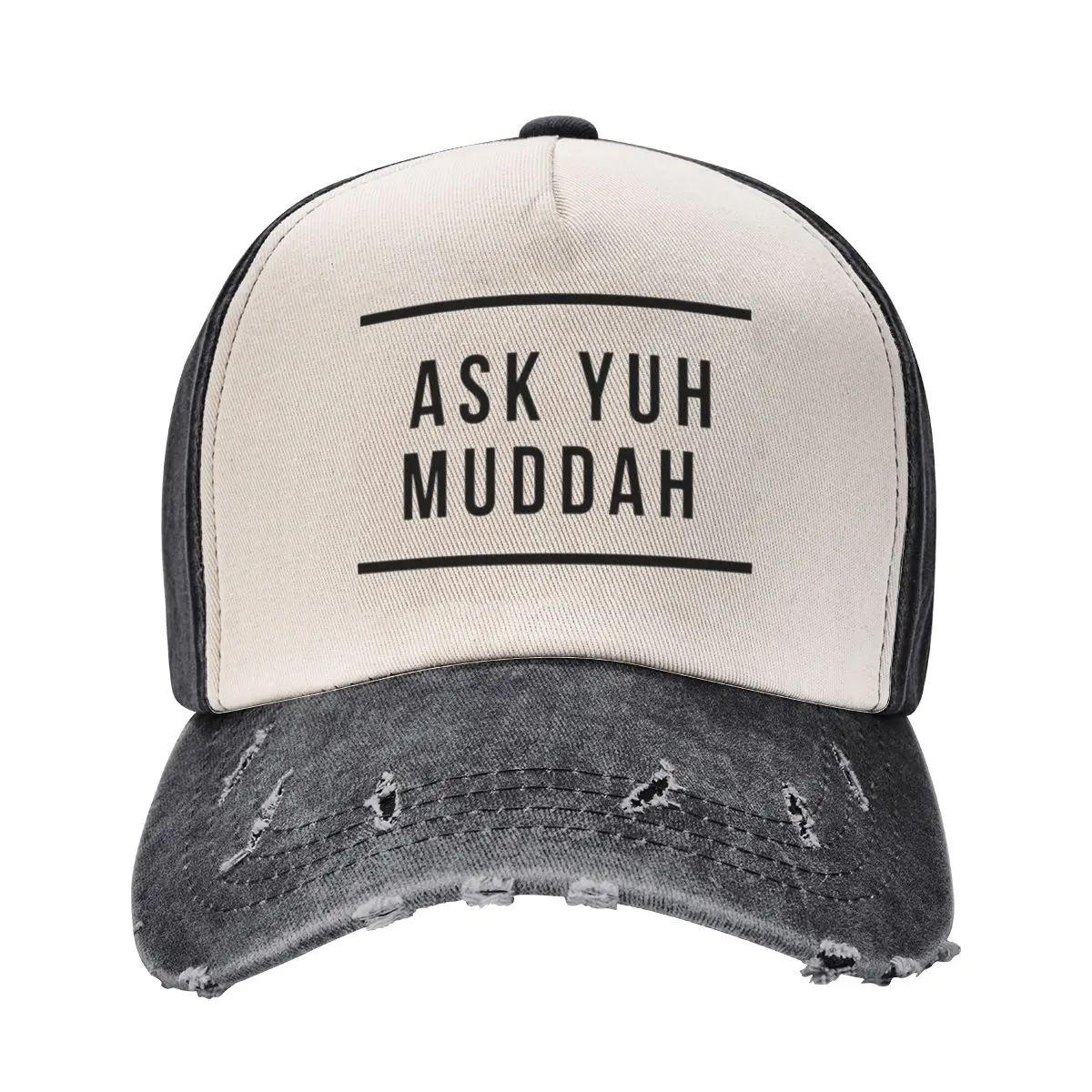 Фото Бейсбольная кепка Ask Yuh Muddah с козырьком, дропшиппинг, женские и мужские шапки №2