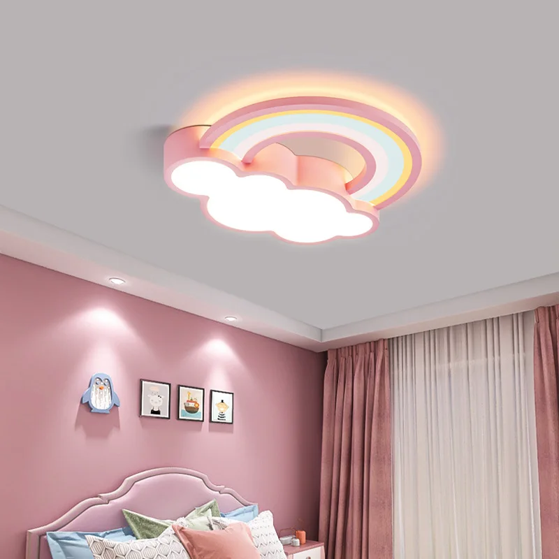 Modern LED Cartoon Ceiling Lamp Children Room Lighting Living Bedroom Cloud Rainbow Hotel Apartment Nordic Interior Decor Light