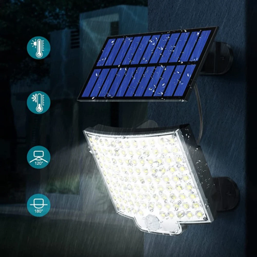 

318 LED Solar Light Outdoor Solar Lamp Sunlight PIR Motion Sensor 3 Modes Waterproof Street Wall Lamp for Garden Decoration