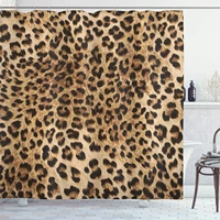 leopard print shower curtain skin pattern of a wild savannah animal powerful panther big cat cloth fabric bathroom d