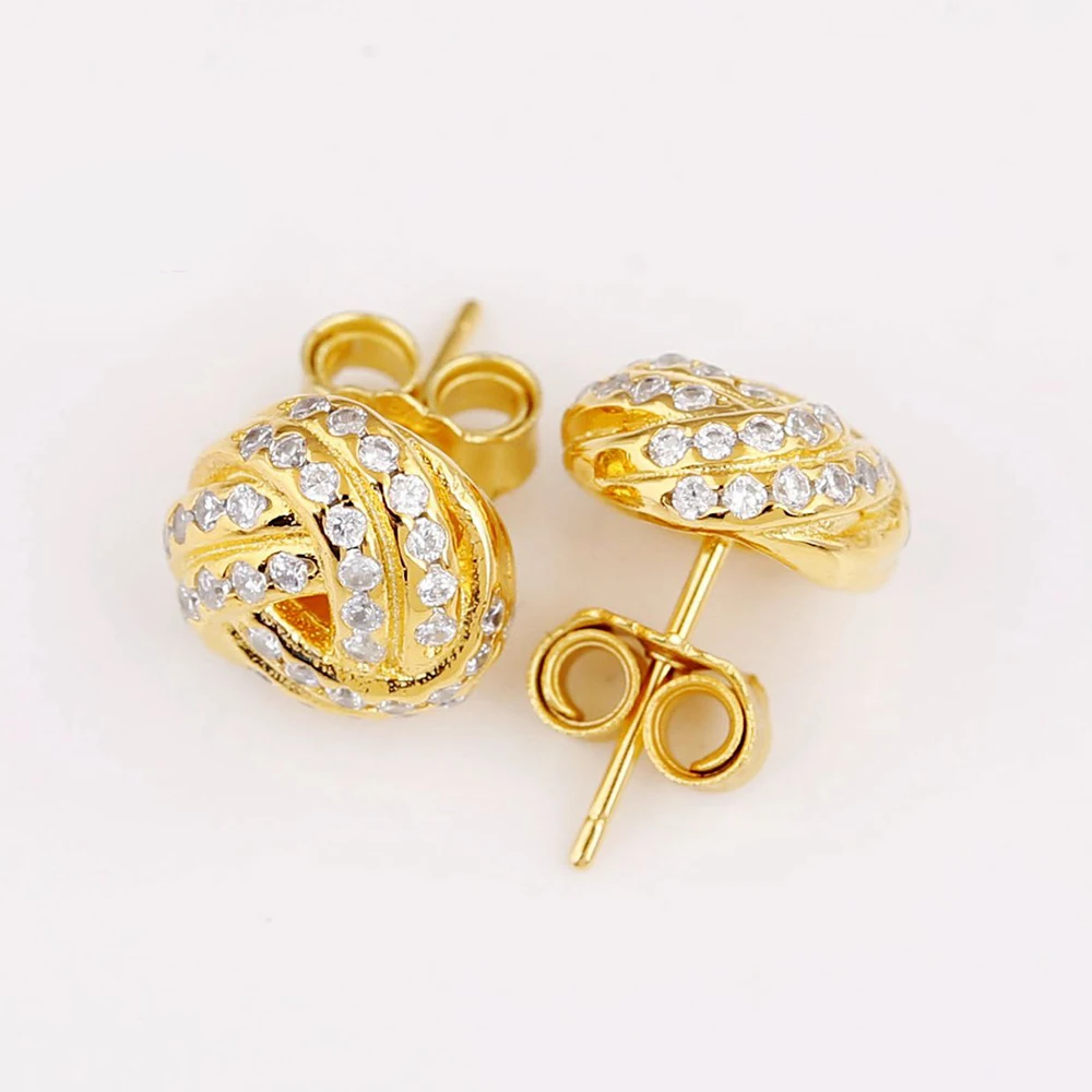 Аутентичные 925 пробы Серебряные Оригинальные сверкающие серьги-гвоздики в