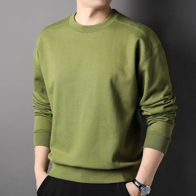 Men's Hoodie Round Collar Long Sleeve Solid Color Sweater Cotton Tidal Current Streetwear Business New Arrivals Free Shipping