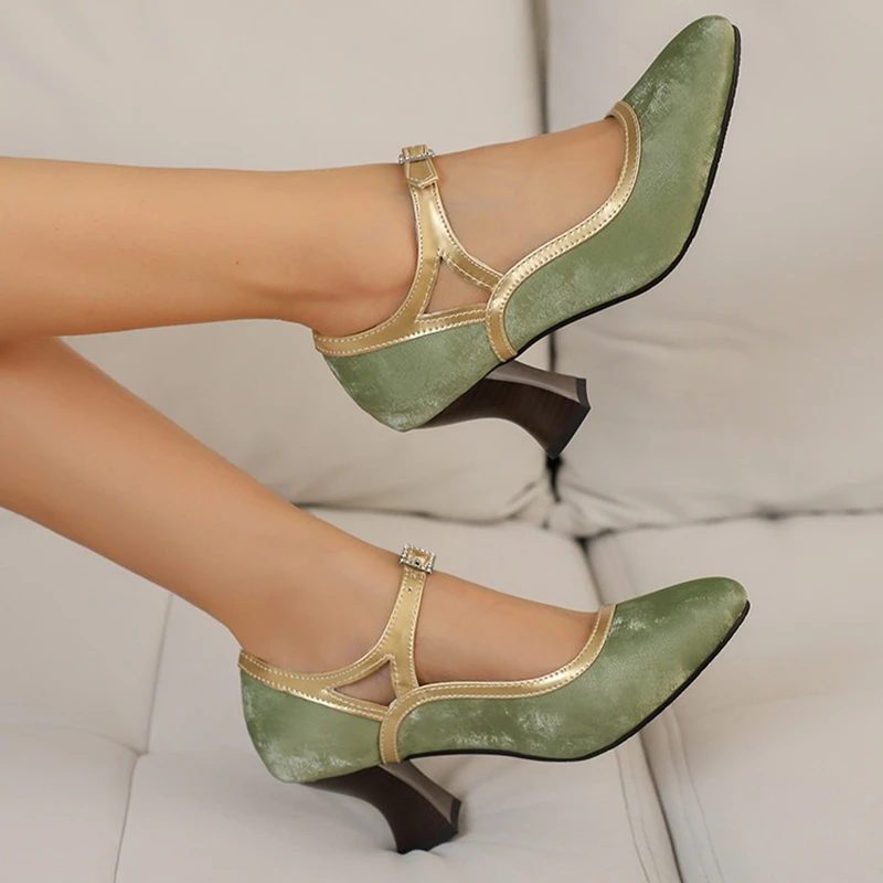 SIMLOVEYO Лето-весна Симпатичные женские туфли-лодочки с круглым носком 6 5 см