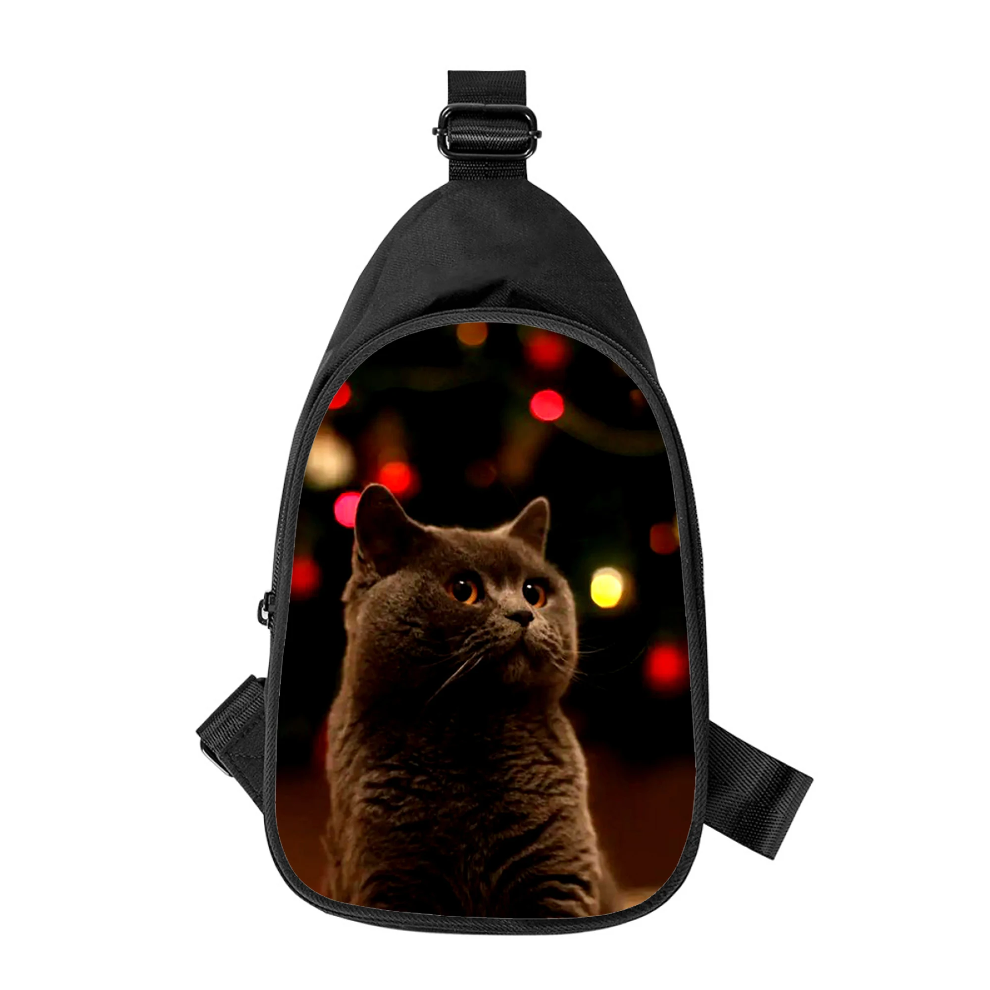 British shorthair cat 3D Print New Men Cross Chest Bag Diagonally Women Shoulder Bag Husband School Waist Pack Male chest pack