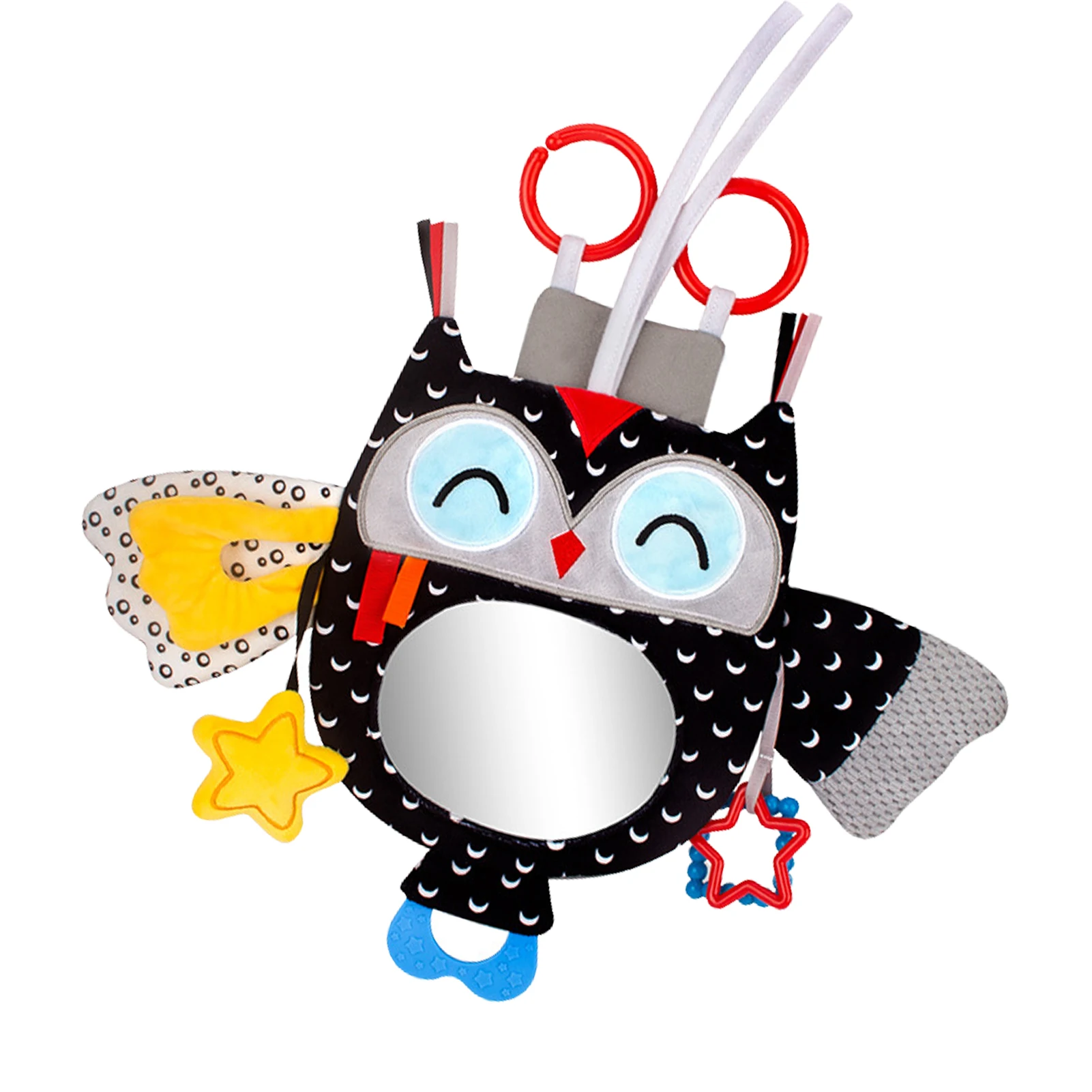 

Baby Mirror Toys For Tummy Time Multi-Function Baby Mirror 3D Shape Monitor Infant Child In Rear Facing Car Seat Developmental