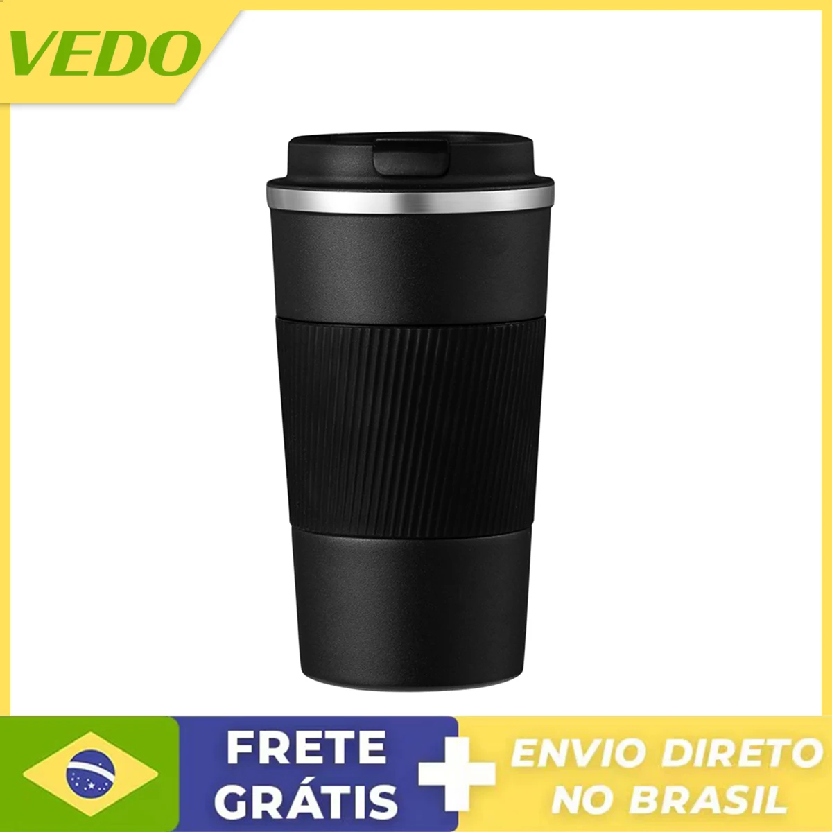 

Caneca Térmica de Café Dupla de Aço Inoxidável 510ml com Estojo Antiderrapante