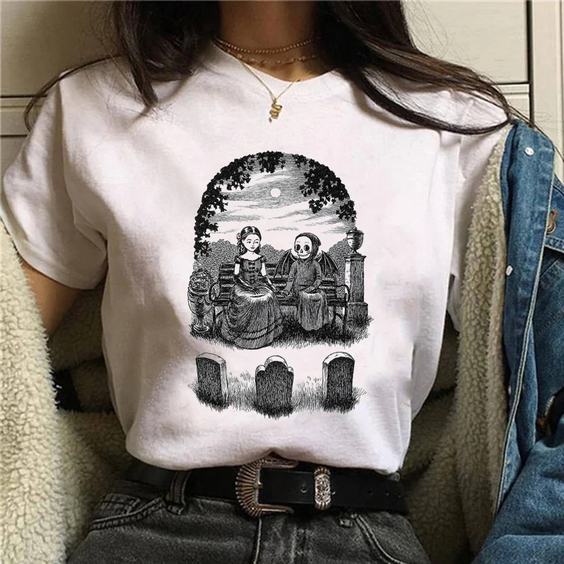 

Women Autumn Skull Funny Cute Halloween Fall Thanksgiving Clothing Cartoon Print Tshirt Female Tee Top Graphic T-shirt