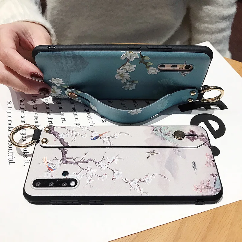 galaxy note 20 ultra case luxury art leaf wrist strap phone holder cover for samsung s21 s22 ultra a21s s20 fe a42 5g a21s m51 free global shipping