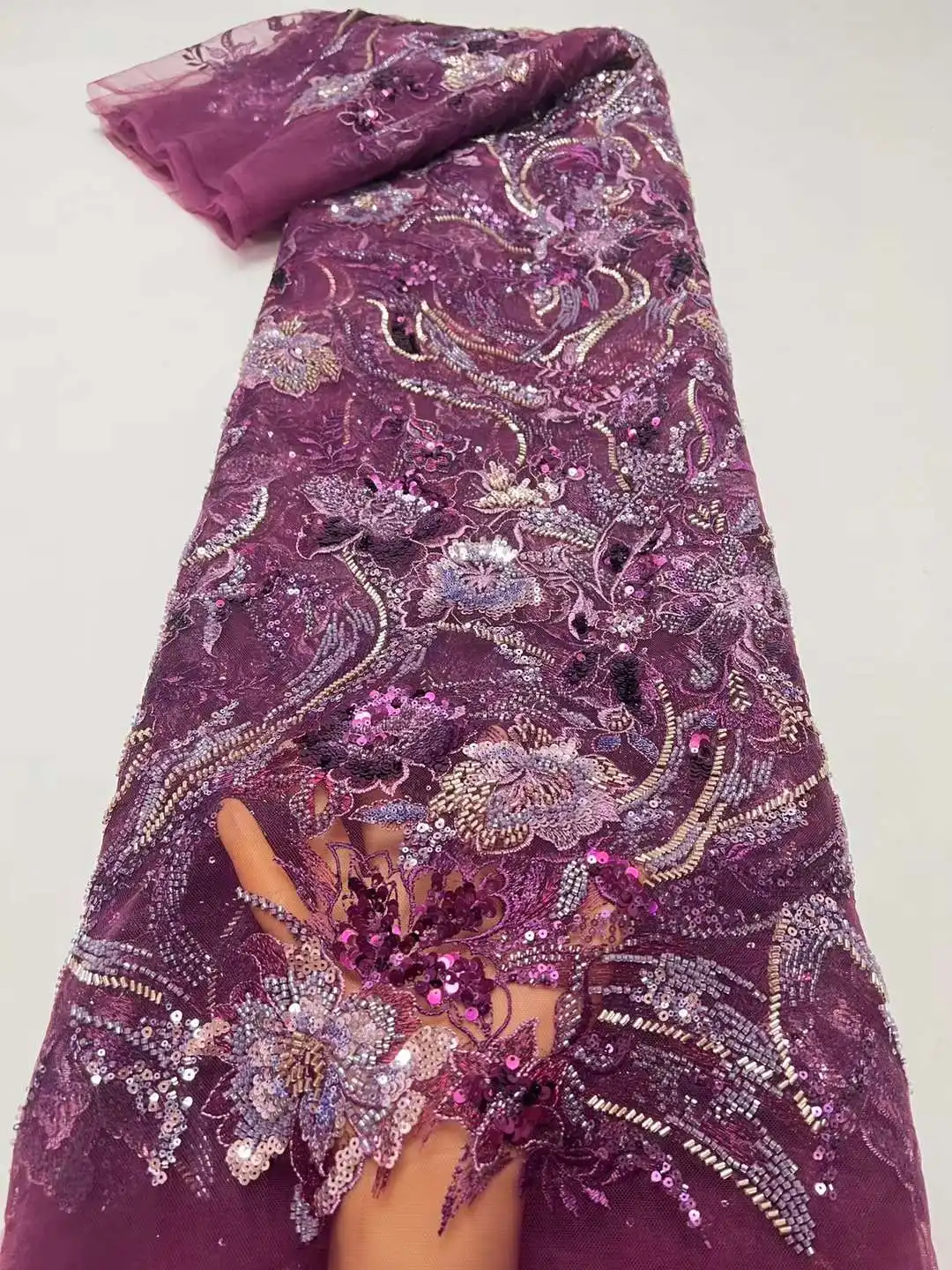 Новейшая африканская кружевная ткань с блестками 2024 Высококачественная вышивка