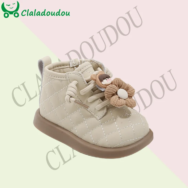 

Брендовые осенние ботильоны для младенцев 12-16 см с прострочкой, милые цветочные модные ботинки на молнии для принцессы, однотонные, абрикосовые