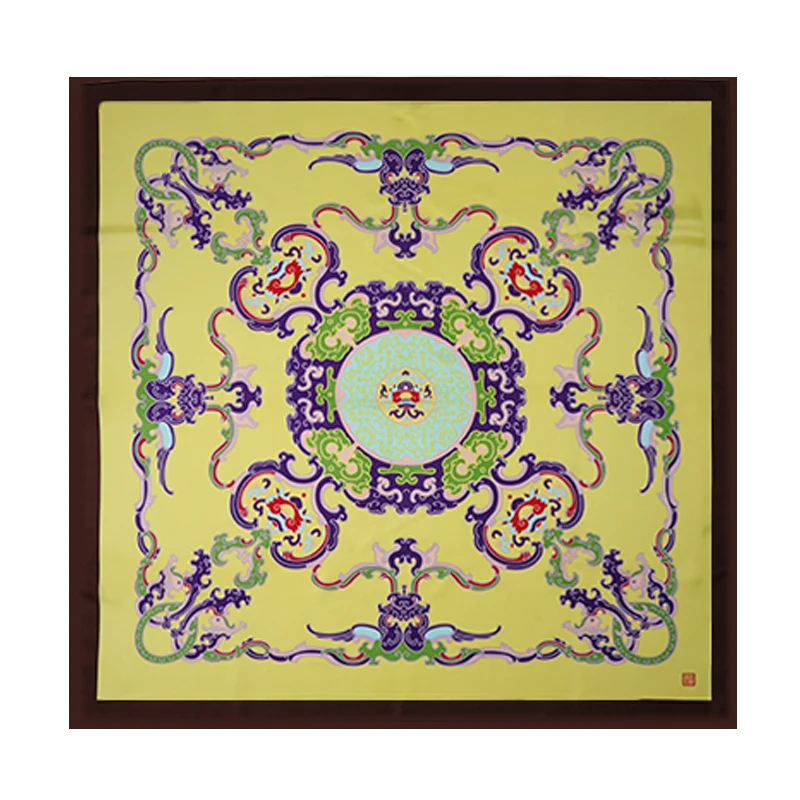 

Музей гуаньфу, Рекомендуемая коллекция, декоративный креативный шелковый шарф, трафаретная печать, 100% шелк тутового шелкопряда, подарок дл...