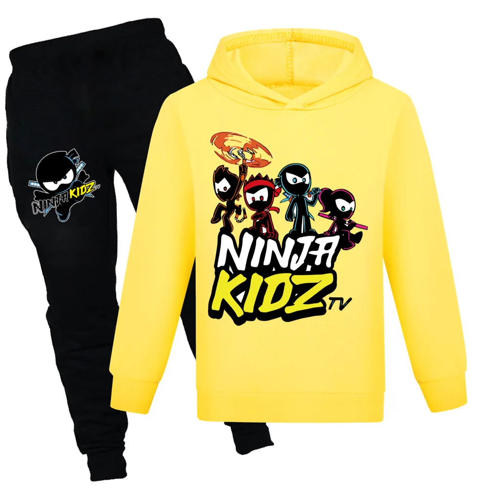 Комплект детской одежды в стиле ниндзя толстовка с капюшоном и штаны для бега