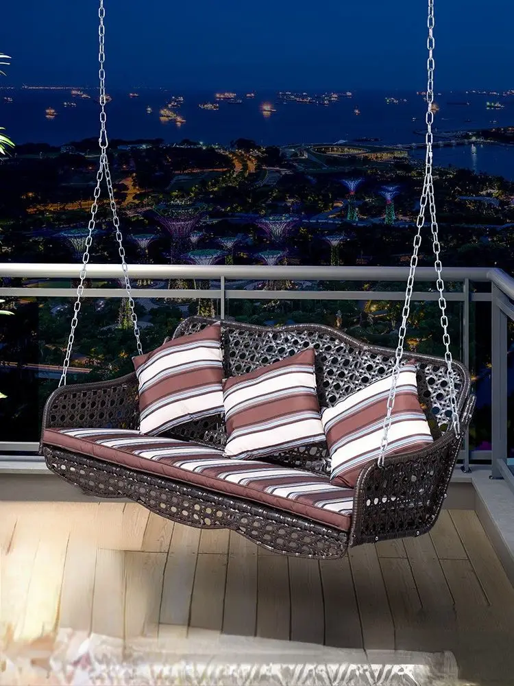 

balcony hanging chair double cradle chair lazy rocking chair swing rattan chair indoor hammock online celebrity hanging chair