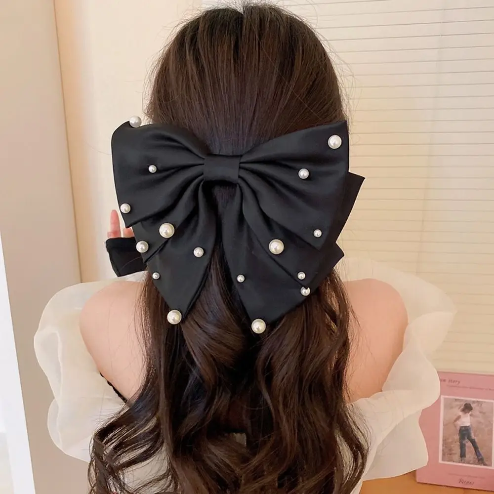 

Elegant For Girls Hair Clasp Fashion Hairpins Trendy Hairgrip Korean Spring Clip Women Hair Clips Ponytail Holder Large Bow