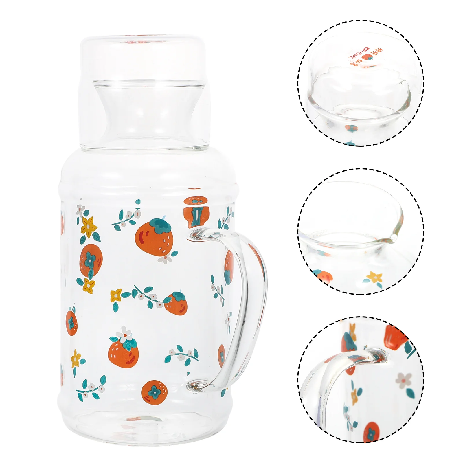 

1 Set Glass Cold Water Storage Bottle Glass Cold Water Pitcher Juice Pitcher