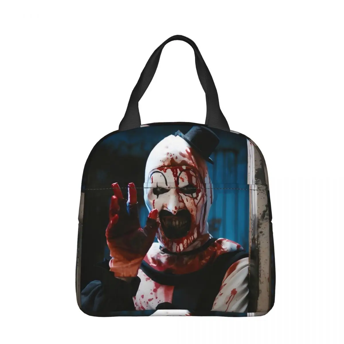 

Art The Clown Hi Pattern Cooler Lunch Box Movie Terrifier Mountaineering Thermal Insulation Portable Food Bag