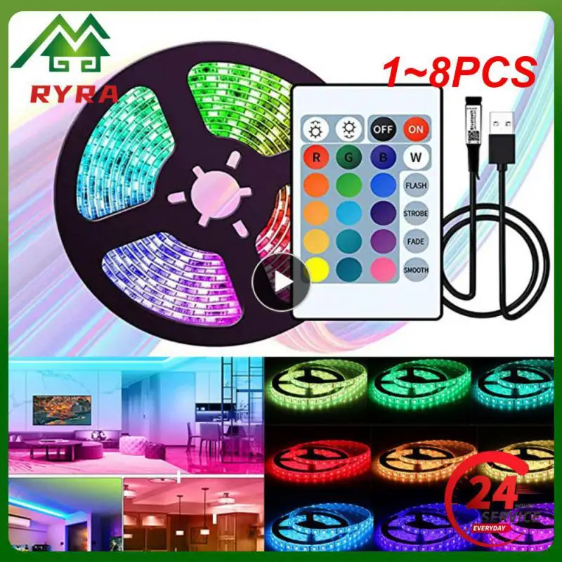 

1~8PCS 5050 RGB Led Strip Lights 1M-30M 5V USB led strip TV BackLight Room Decoration Led Tape Diode Flexible Ribbon