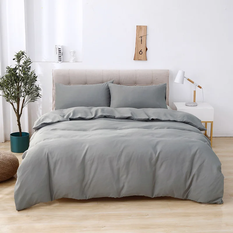 

Женское однотонное постельное белье, Классическое Одеяло, наволочка, одеяло, белый комплект постельного белья, размер Twin/Queen/King