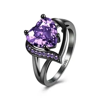 

Purple color zircon black jewelry women luxury rings 220427-03